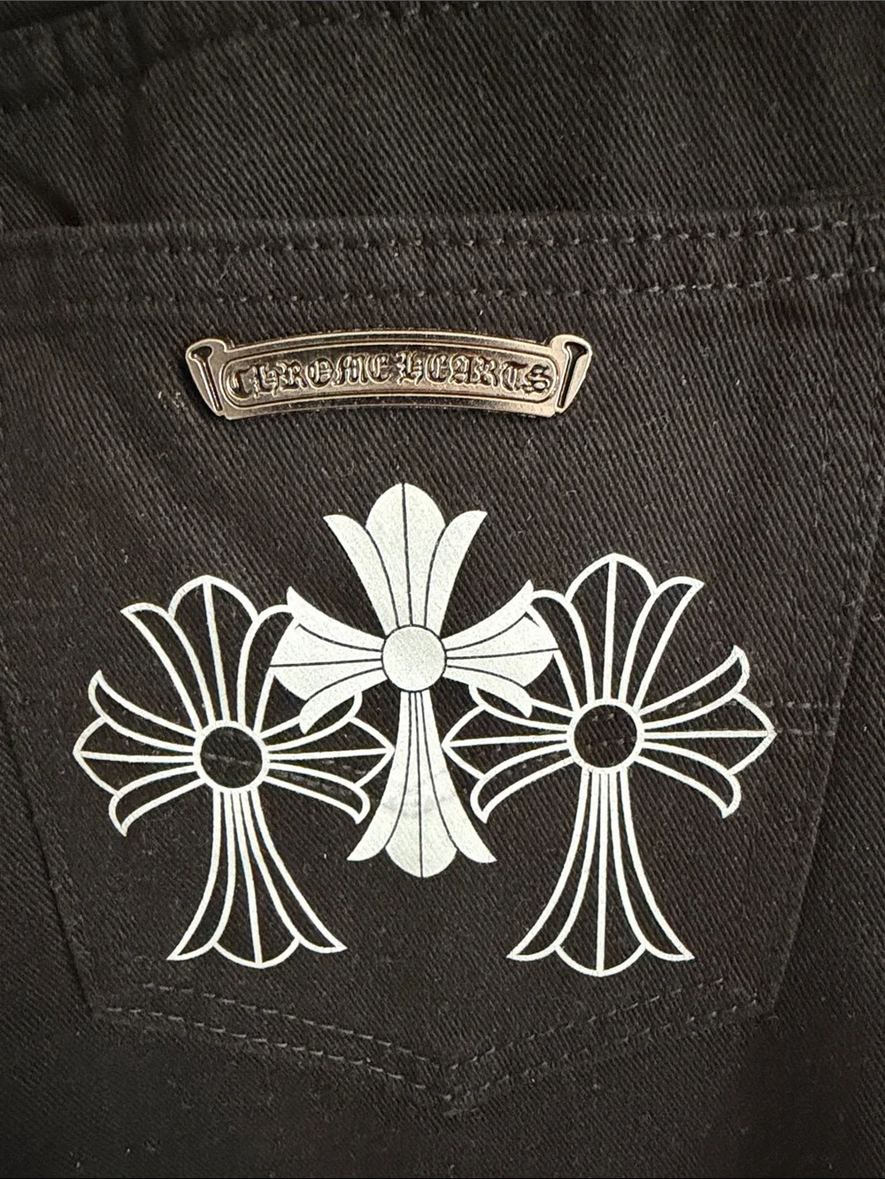 Men's Black Cross Accent Pants